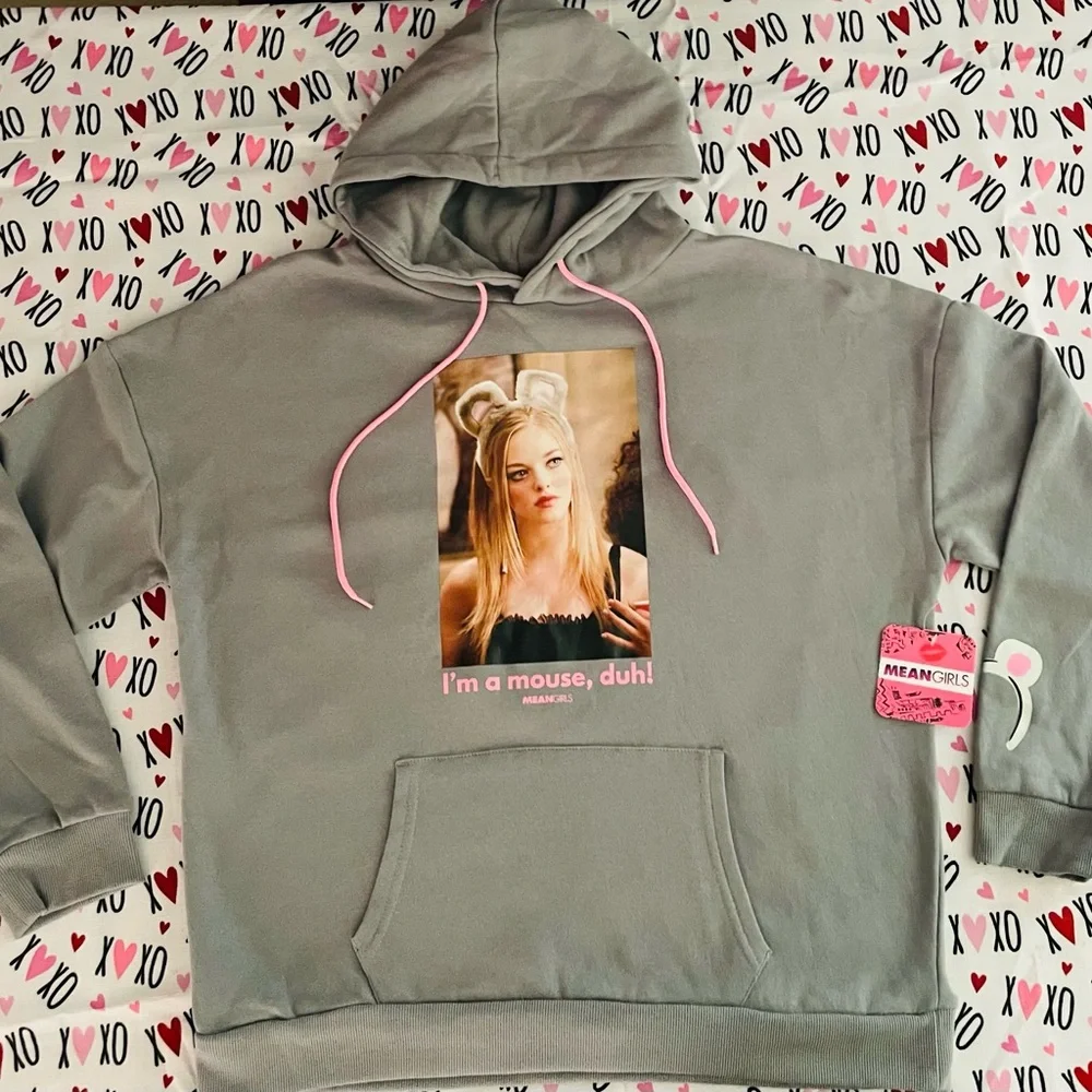 Mean Girls Hoodie I'm A Mouse Duh Women’s Large Pull Over Hoodie Regina George - Picture 8 of 9